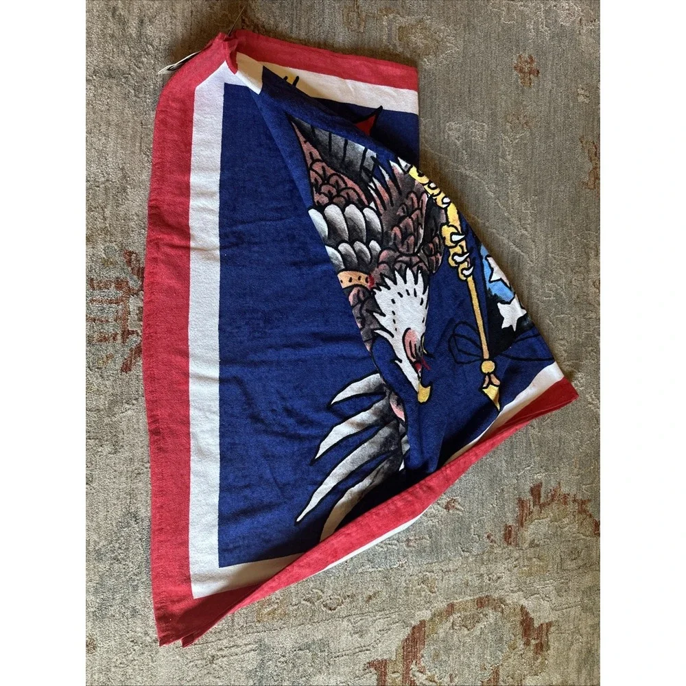 AUTHENTIC USA Flag ED HARDY 100% COTTON‎ BEACH TOWEL, 36